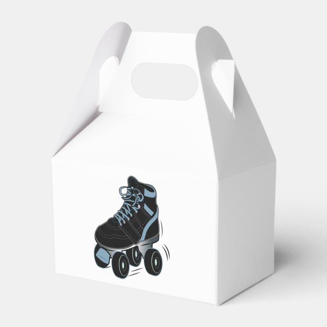 Roller Skate in Black Favor Boxes (Front Side)