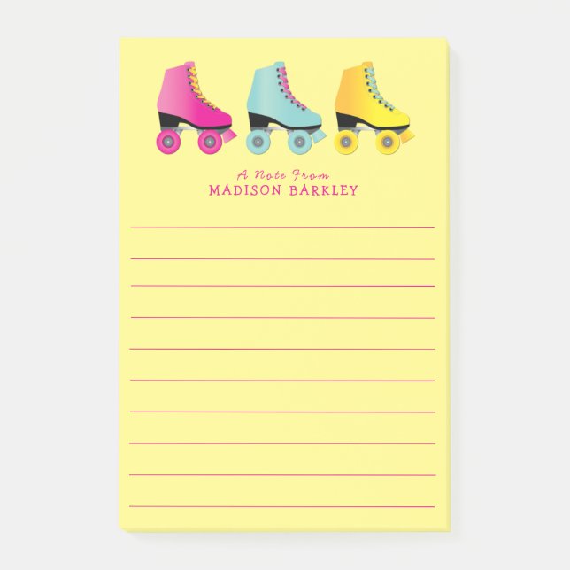 Roller Skate Kid Cute Retro Skating Notes (Front)