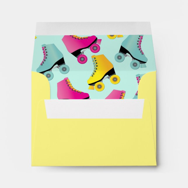 Roller Skate Kid's Cute Retro Skating Envelope (Back (Bottom))