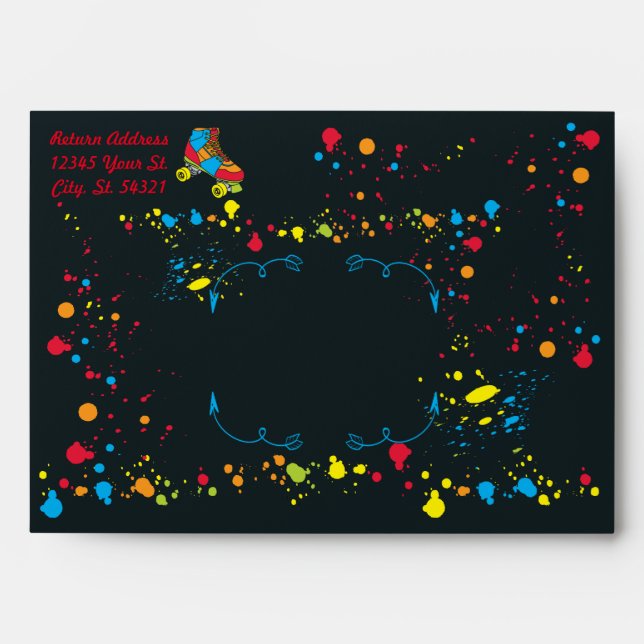 Roller Skate Party Envelope (Front)