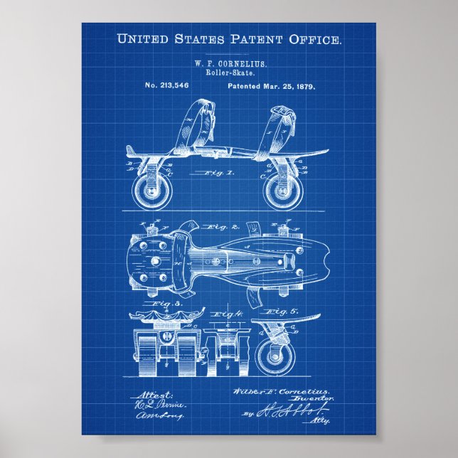 Roller Skate Patent - Roller Skate Art, Sports Art Poster (Front)