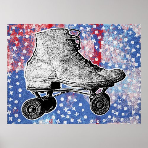 Roller Skate Poster _ Vintage Skates Art Print