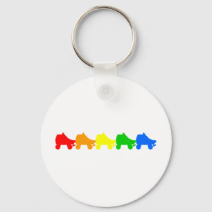roller skate rainbow keychain