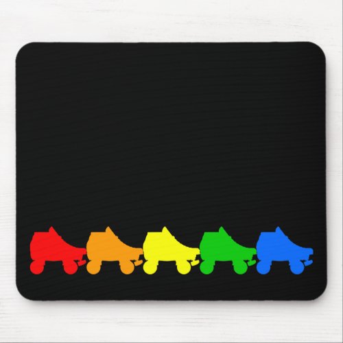 roller skate rainbow mouse pad