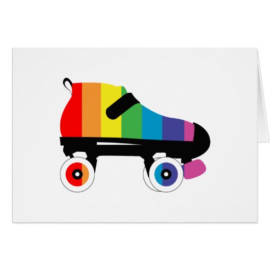 roller skate rainbow stripes cards (Front Horizontal)
