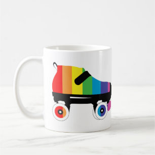 roller skate rainbow stripes coffee mug