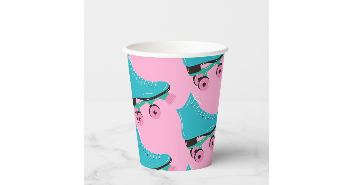 Roller skate Retro Rainbow Birthday Party  Paper Cups