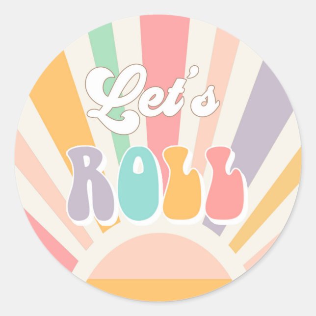 Roller Skate Skating Cupcake Topper Sticker Tag (Front)