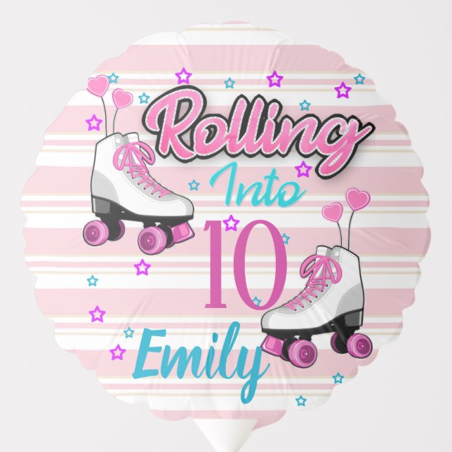 Roller Skate Skating Custom Birthday MAtching  Balloon (Front)
