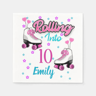 Roller Skate Skating Custom Birthday MAtching Napkins