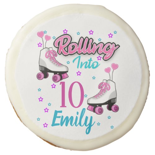 Roller Skate Skating Custom Birthday MAtching  Sugar Cookie