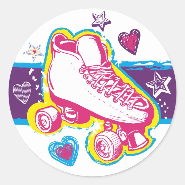 Roller Skate Sticker Skating Roller Rink Party (Front)