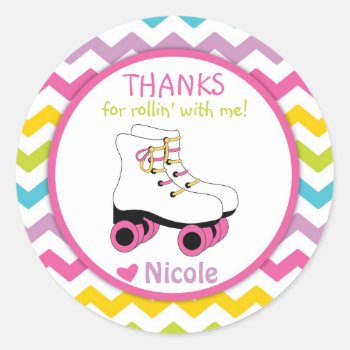 Roller Skate Stickers / Roller Skate Favor Tags by LittleApplesDesign at Zazzle