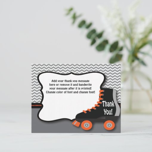 Roller Skate Thank You Card | Zazzle