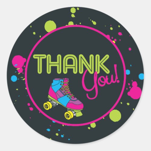 Roller Skate Thank You Stickers