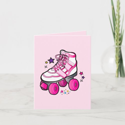 Roller Skate Thanks for Coming to Party and Gift Thank You Card
