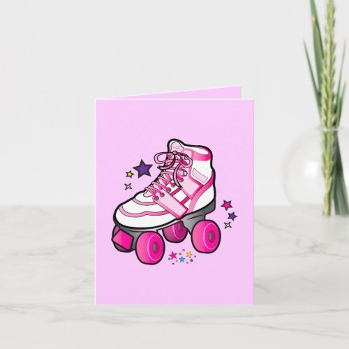 Roller Skate Thanks for Coming to Party and Gift Thank You Card