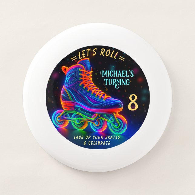 Roller Skate, Turning 8 Balloon Wham-O Frisbee (Front)