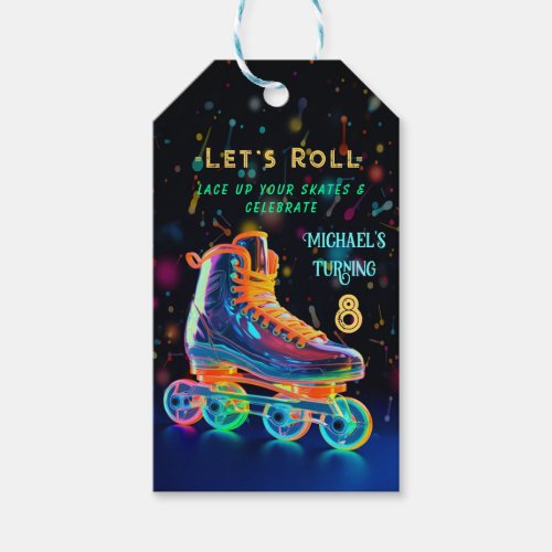 Roller Skate Turning 8 Gift Tags