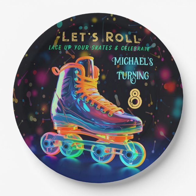 Roller Skate, Turning 8 Paper Plates (Front)