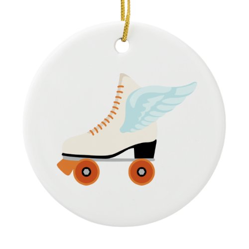 Roller Skate Wing Ceramic Ornament