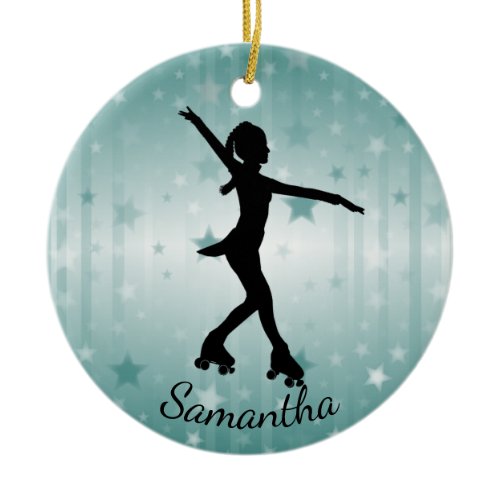 Roller Skater Design Ceramic Ornament