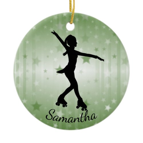 Roller Skater Design Ceramic Ornament