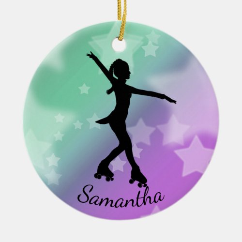 Roller Skater Design Ceramic Ornament