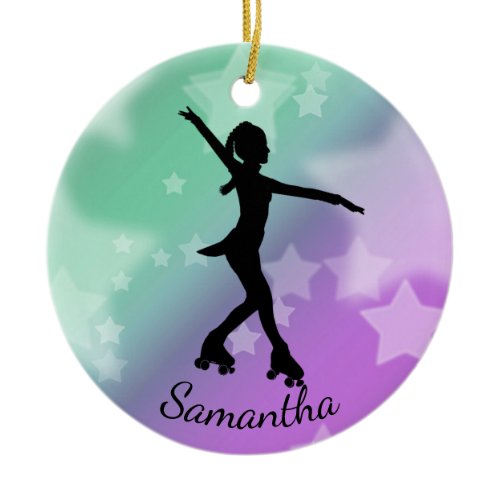 Roller Skater Design Ceramic Ornament