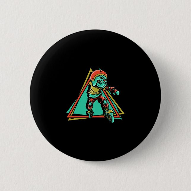 Roller Skater Inline Skating  Button (Front)