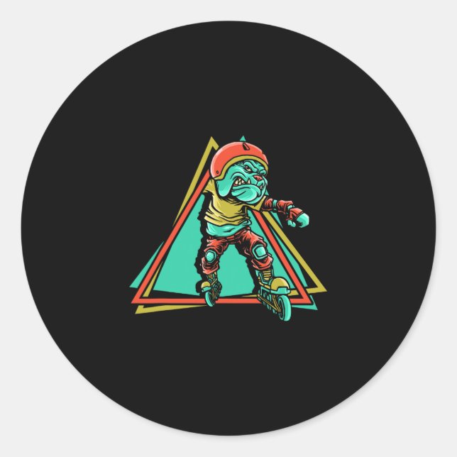 Roller Skater Inline Skating  Classic Round Sticker (Front)