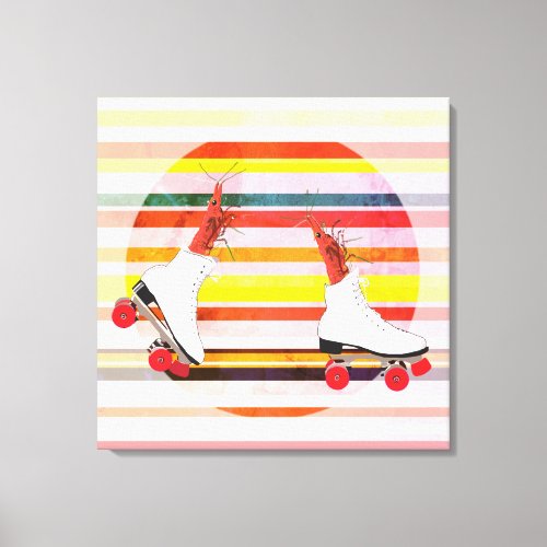 Roller Skaters Shrimps  Stripes  Wall Art