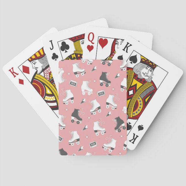 Roller skates cassette pattern. poker cards (Back)