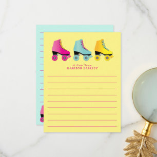 Roller Skates Cute Kid's Flat Stationary Cards