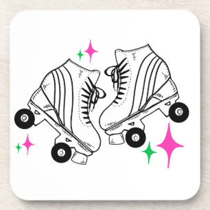 Roller Skates Derby Skating Illustration Beverage Coaster