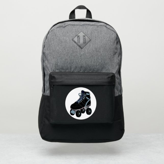 Roller Skates in Black Backpack (Front)