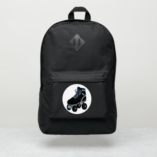 Roller Skates in Black JanSport Backpack (Front)