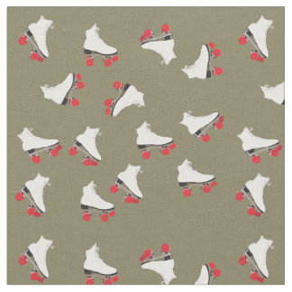 Roller Skates Pattern Combed Cotton Fabric
