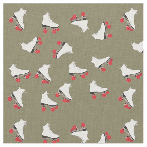 Roller Skates Pattern Combed Cotton Fabric