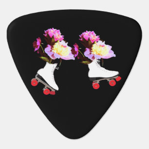 Roller Skates & Peonies Guitar Pick