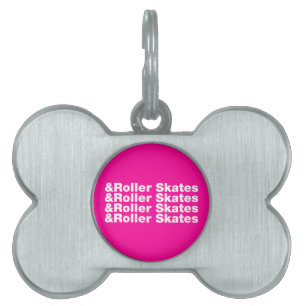 & Roller Skates Pet Name Tag