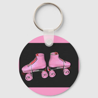 Roller skates pink keychain