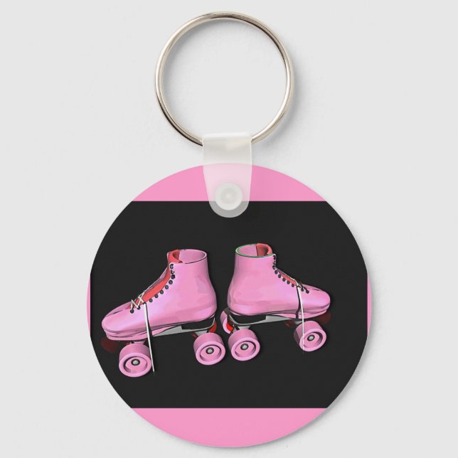 Roller skates pink keychain (Front)
