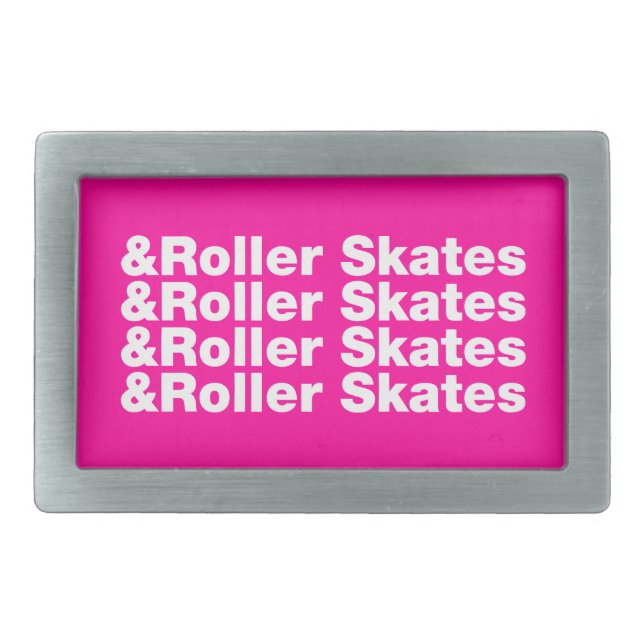 & Roller Skates Rectangular Belt Buckle (Front)