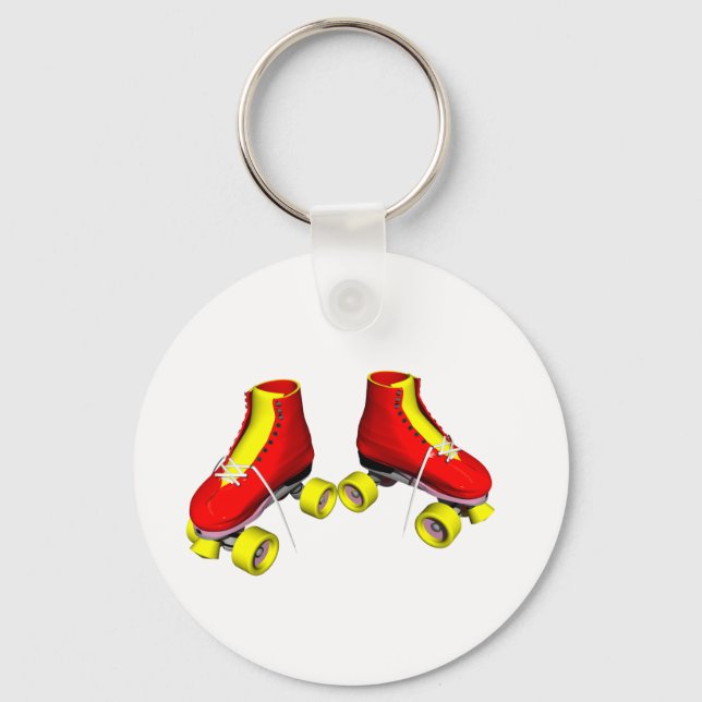 roller skates red keychain (Front)