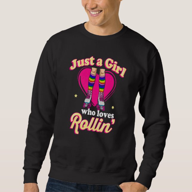 Roller Skates  Rollerskating 70s Party Eighties Ou Sweatshirt (Front)