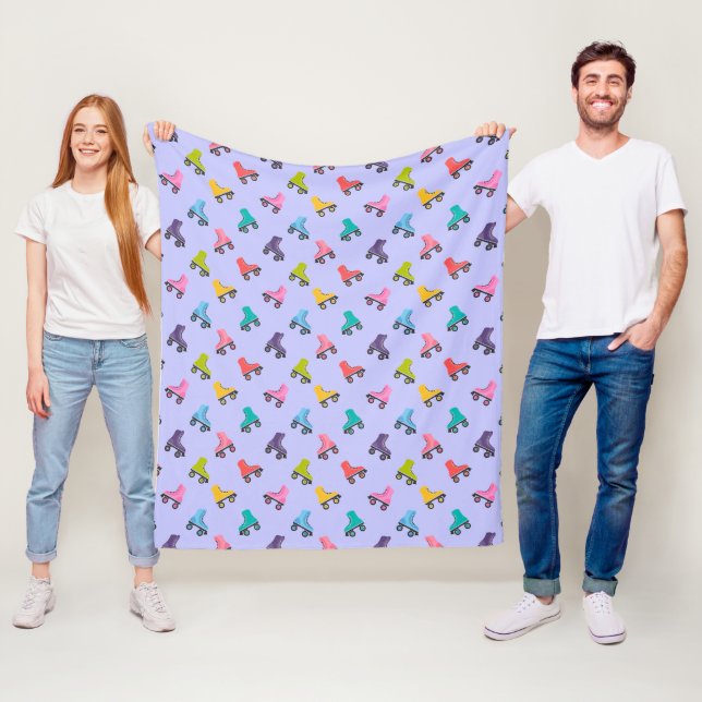 Roller Skates Skating Design Fleece Blanket (In Situ)