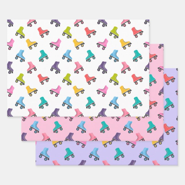Roller Skates Skating Design Wrapping Paper Sheets (Set)