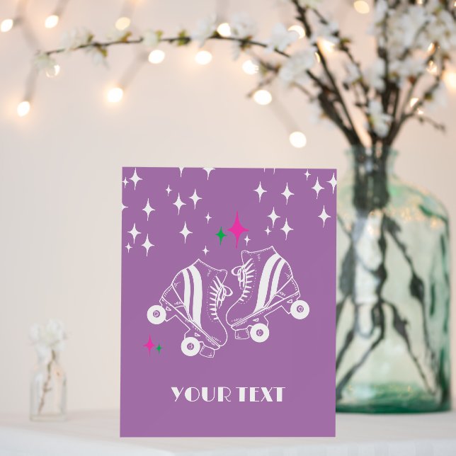 Roller Skates Skating Lilac Birthday Disco Party   Foam Board (In Situ (Wedding))