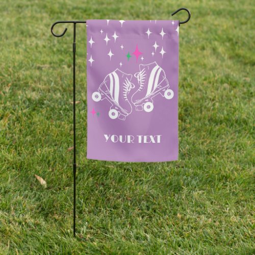 Roller Skates Skating Lilac Birthday Disco Party   Garden Flag